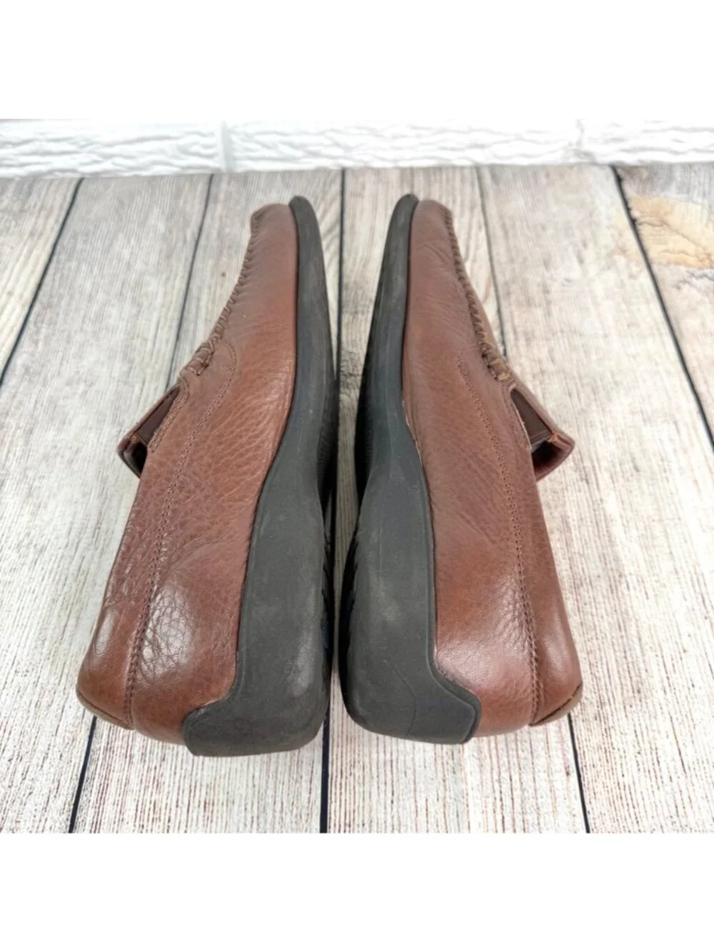 Neil M Mens Rome Loafers Walnut Brown Tumbled Leather Slip On Shoes Size 11D